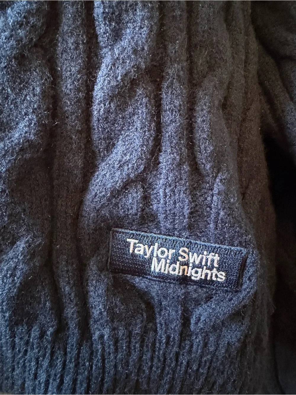 Taylor Swift Midnights Navy Cable-Knit Star Patch Cardigan